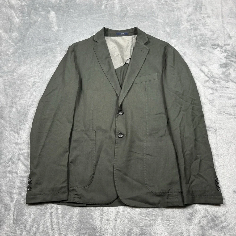 1901 Nordstrom 40S Extra Trim Fit Olive Green Wool Sport Coat Blazer Made Italy*